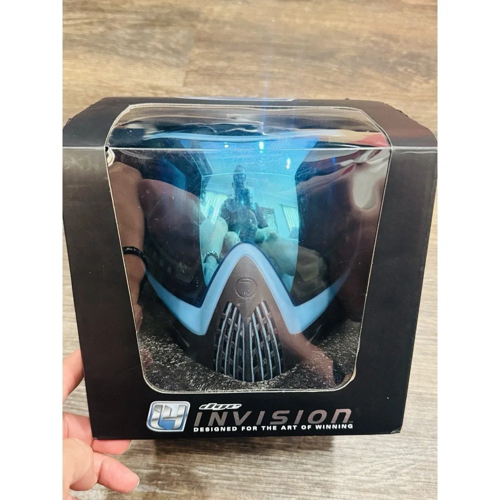 Dye Invision i4 Paintball Mask Powder Blue Black Blue Thermal Lens Goggles